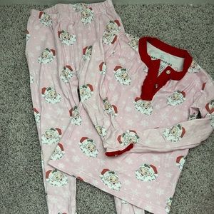 Smockingbird Pima Cotton Santa Christmas Pajamas Girls Size 4T